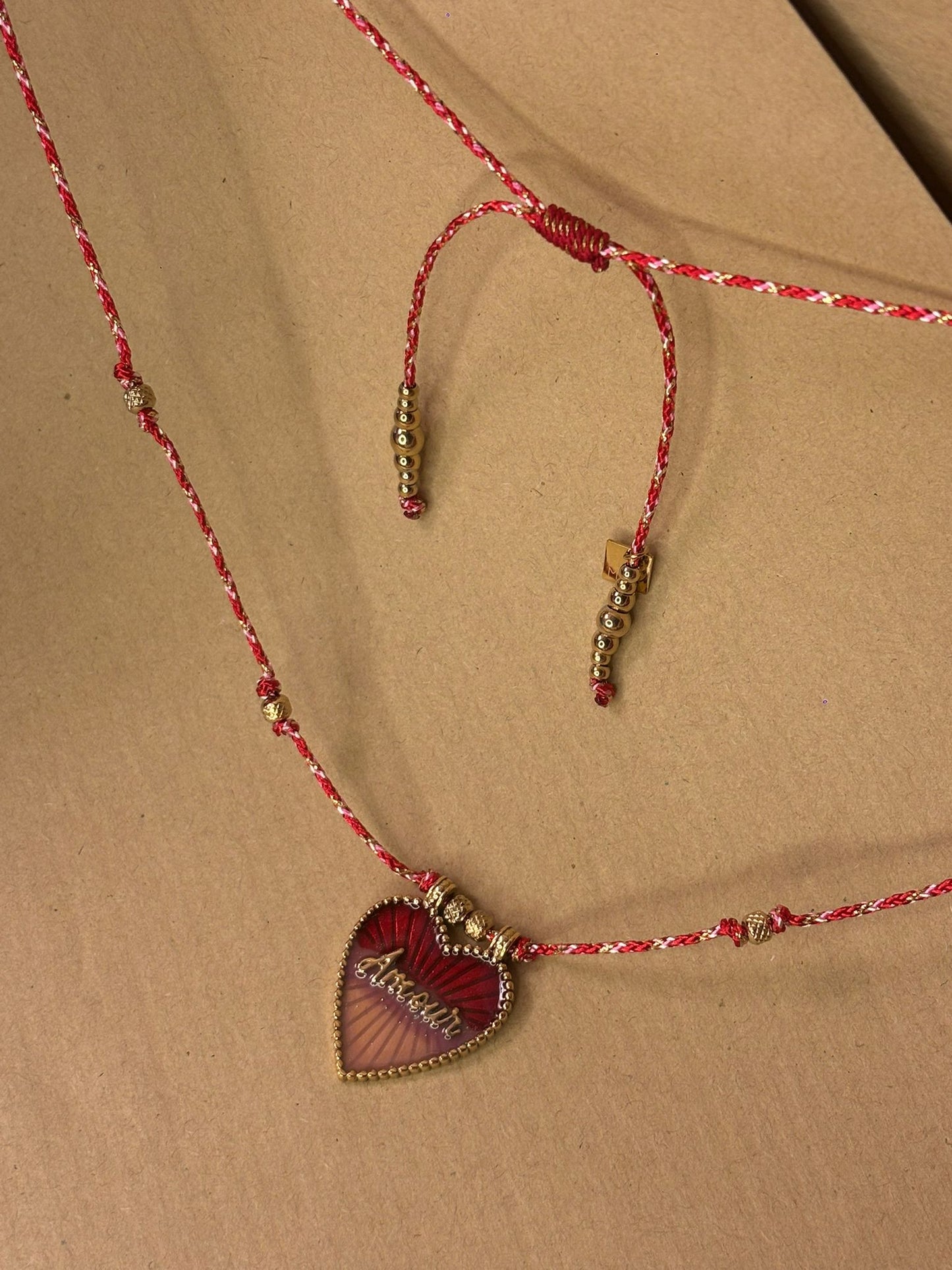 Collier Lien Réglable - Pendentif Amour