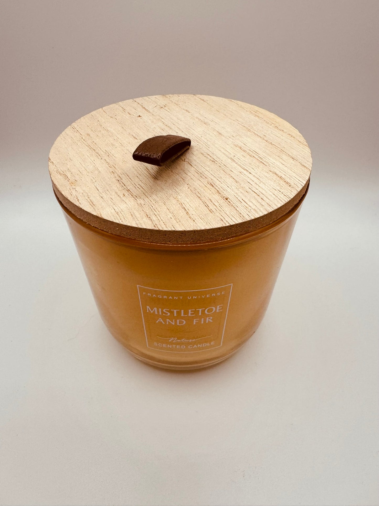 Bougie avec couvercle en bois - Sapin & Gui