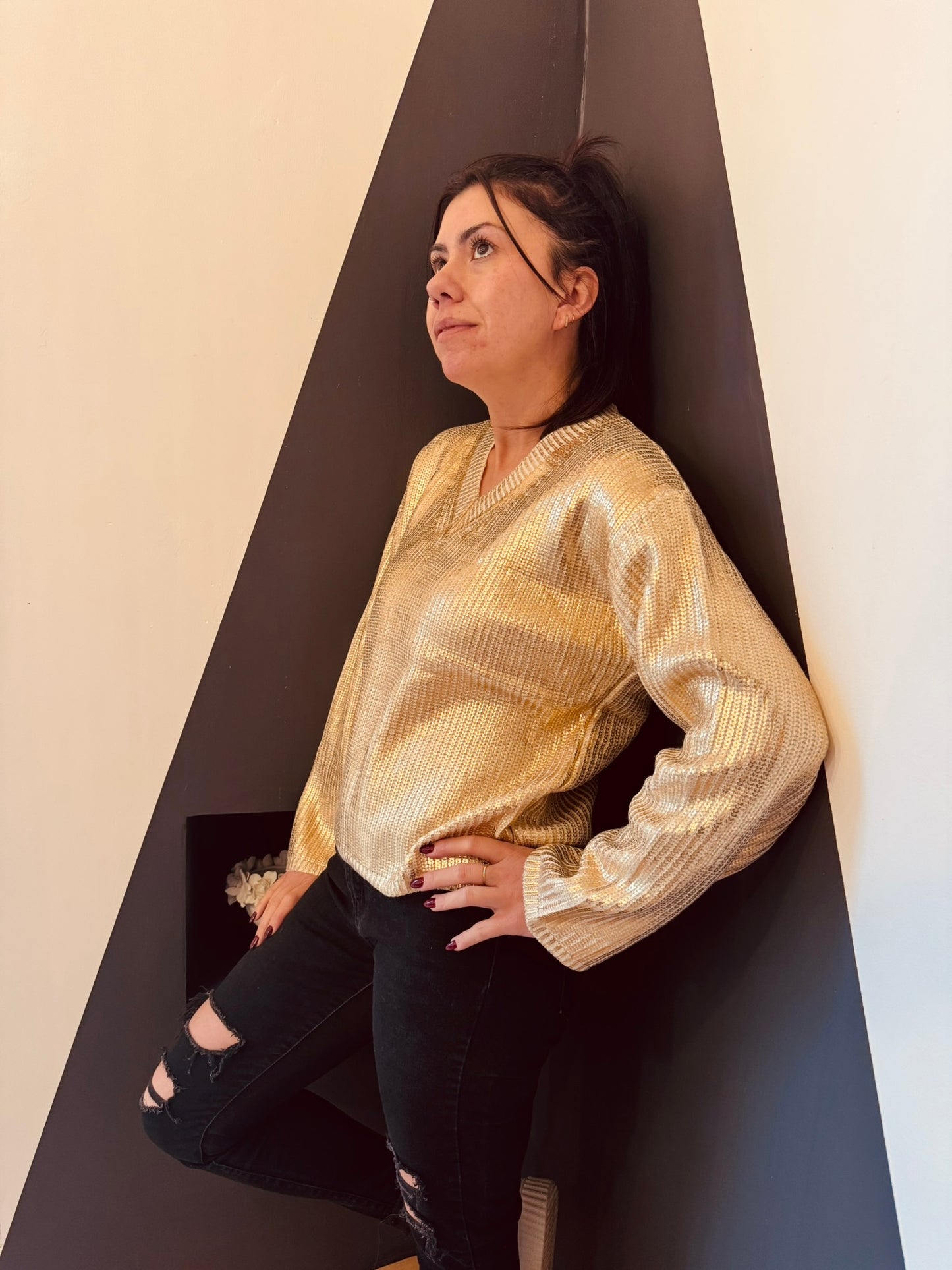 Pull métallisé - Doré