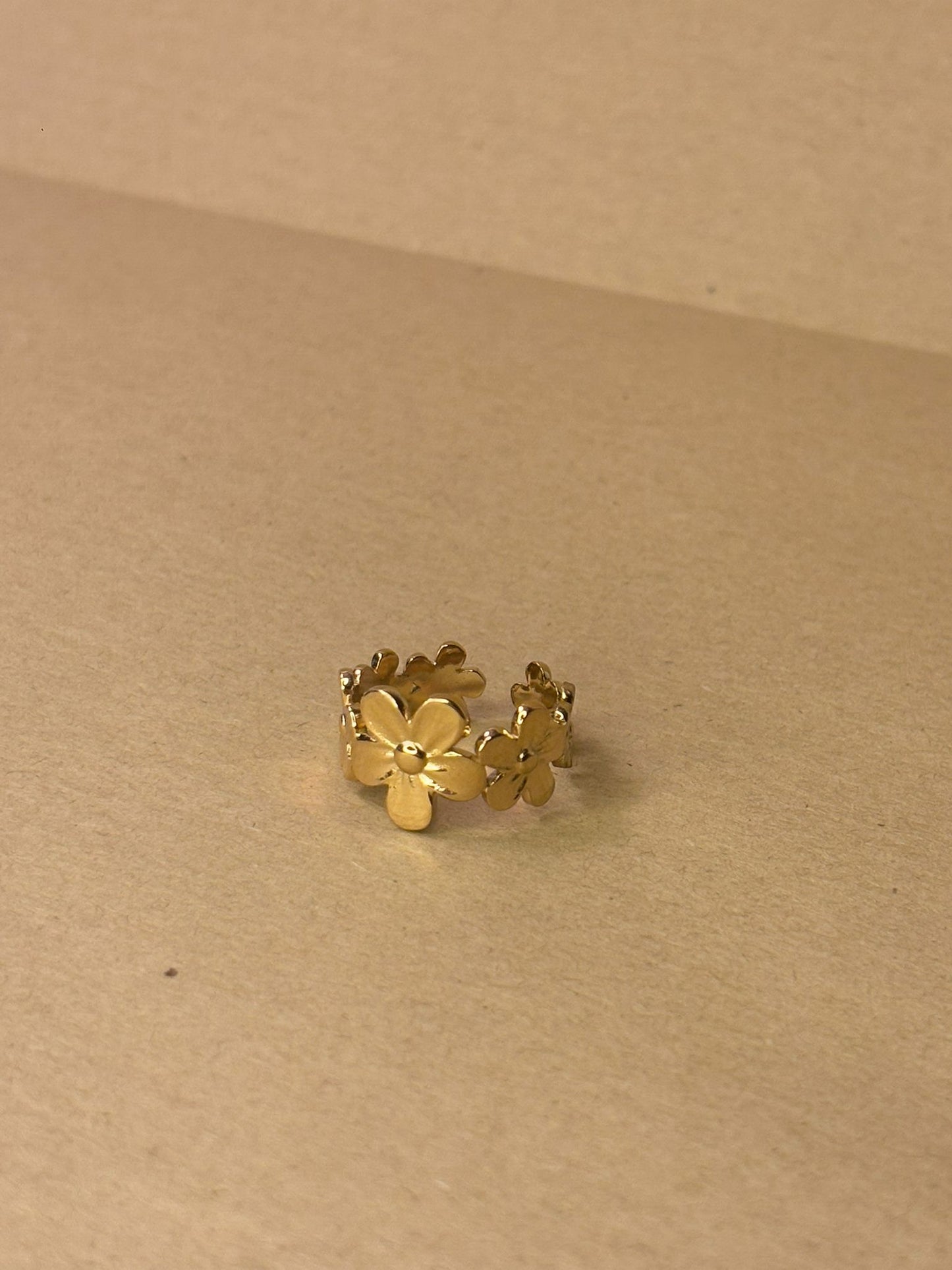 Bague acier inoxydable - Fleurs